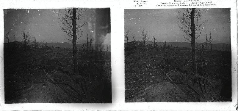 Slovenia - Carso - monte Vodice - artiglieria - bombardamenti - danni - crateri - 1917 (positivo) di Marzocchi, Luigi (primo quarto XX)