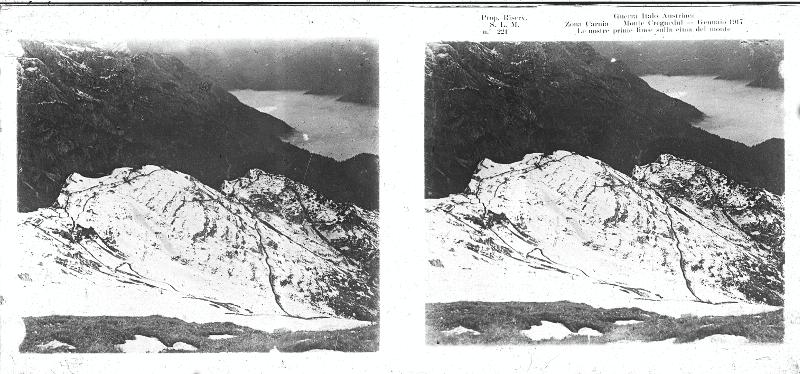 Friuli-Venezia Giulia - Carnia - monte Cregnedul - Chiusaforte - neve - trincee - 1917 (positivo) di Marzocchi, Luigi (primo quarto XX)