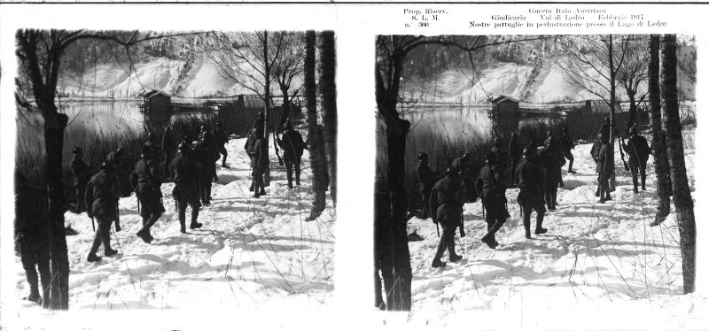 Lago di Ledro - pattuglie - perlustrazioni - 1917 (positivo) di Marzocchi, Luigi (primo quarto XX)