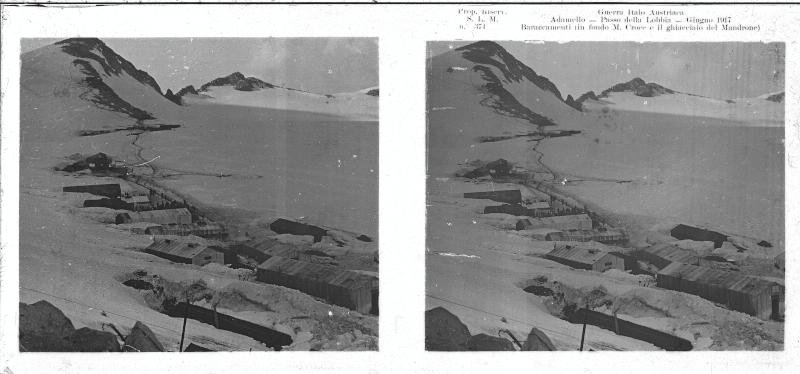 Passo della Lobbia - Monte Croce - ghiacciaio del Mandrone - 1917 (positivo) di Marzocchi, Luigi (primo quarto XX)