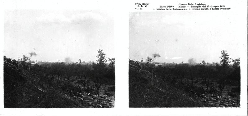 Musile di Piave - scontri - combattimenti - 1918 (positivo) di Marzocchi, Luigi (primo quarto XX)