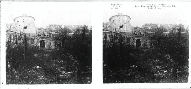 San Donà di Piave - rovine - macerie - 1918 (positivo) di Marzocchi, Luigi (primo quarto XX)