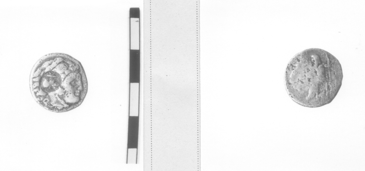 Testa di Eracle / Zeus / Testa di Apollo (moneta, dramma) (IV-III sec. a.C)