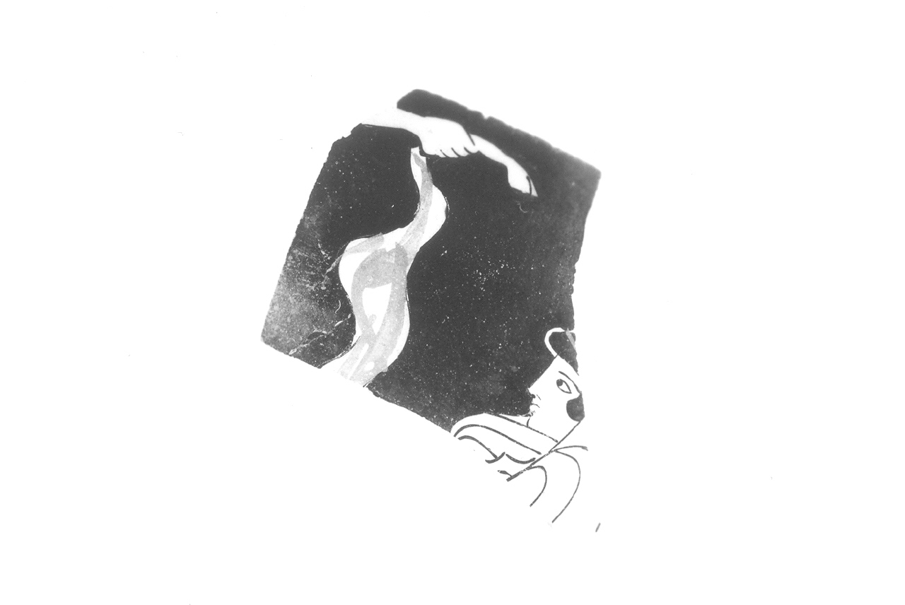 Figura maschile (kylix/ frammento) - produzione attica (V sec. a.C)