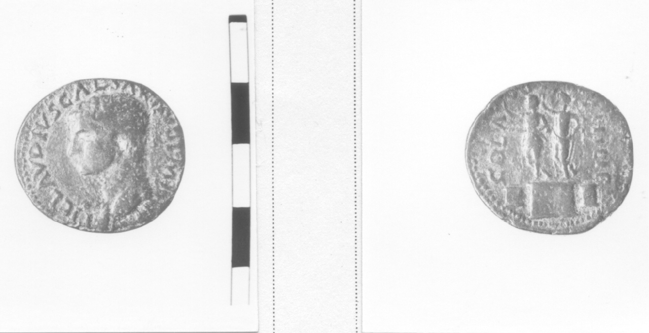 Statua di Augusto / Statua di Cesare (moneta) (metà I sec. d. C)