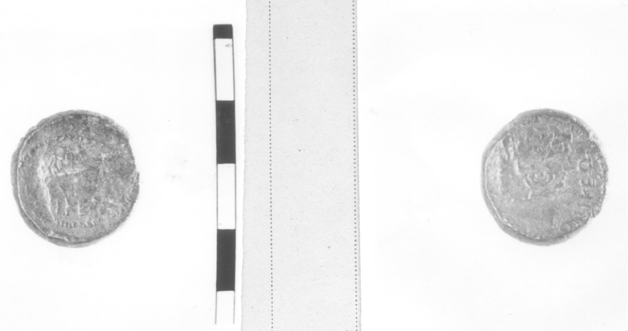 Testa di Augusto / Testa di Cesare (moneta) (I sec. a. C. - I sec. d. C)