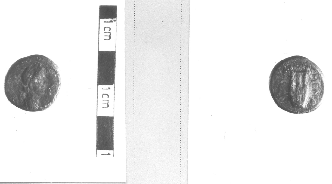Busto di Apollo / Lira (moneta, pentoncia) (III sec. a.C)
