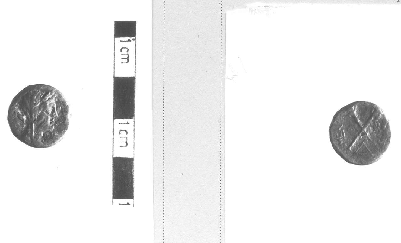 Testa di Demetra / Due faci incrociate (moneta, tetrante) (III sec. a.C)