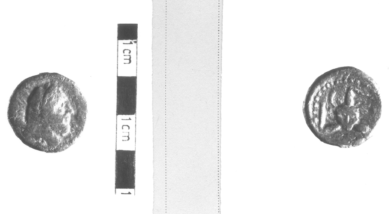 Testa di Eracle / Triquetra con gorgoneion (moneta, nominale incerto) (III sec. a.C)