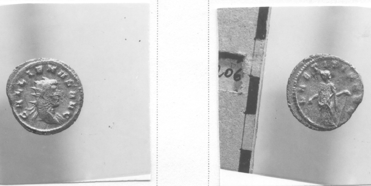 Testa radiata / Figura femminile (moneta, antoniniano) (III sec. d.C)