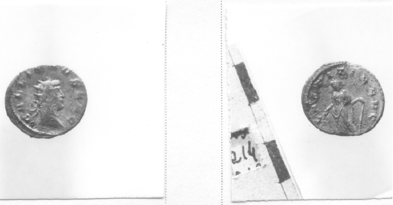 Testa radiata / Figura femminile (moneta, antoniniano) (III sec. d.C)