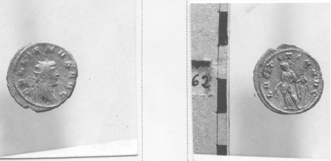 Testa radiata / Figura femminile (moneta, antoniniano) (III sec. d.C)