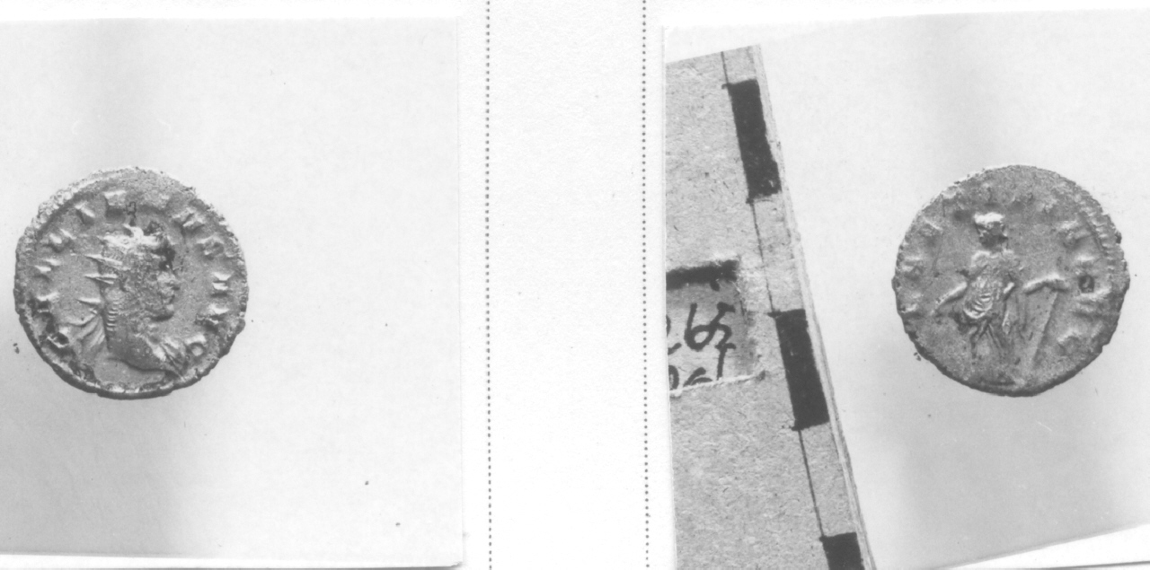 Testa radiata / Figura femminile (moneta, antoniniano) (III sec. d.C)
