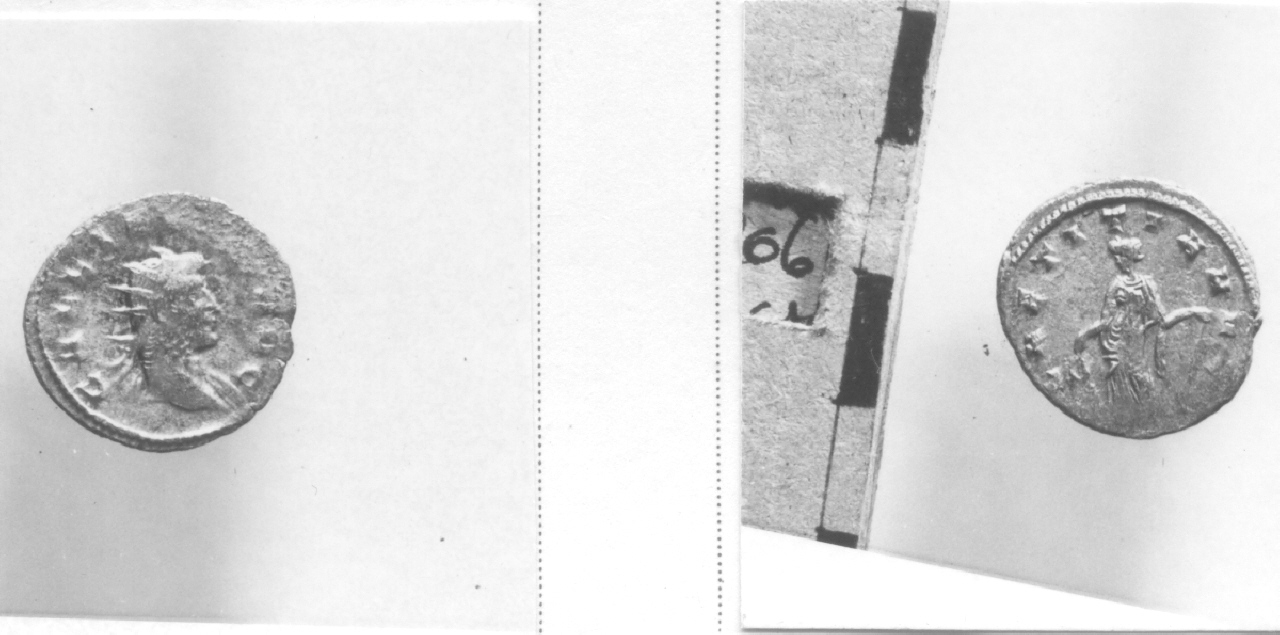 Testa radiata / Figura femminile (moneta, antoniniano) (III sec. d.C)