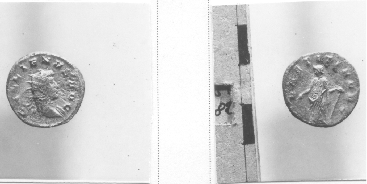 Testa radiata / Figura femminile (moneta, antoniniano) (III sec. d.C)