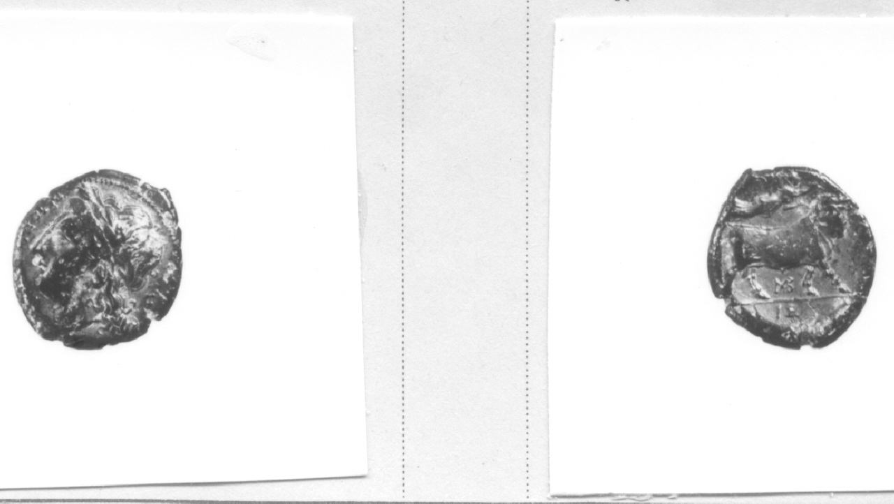 Testa di Apollo / Toro (moneta, litra) (III sec. a.C)