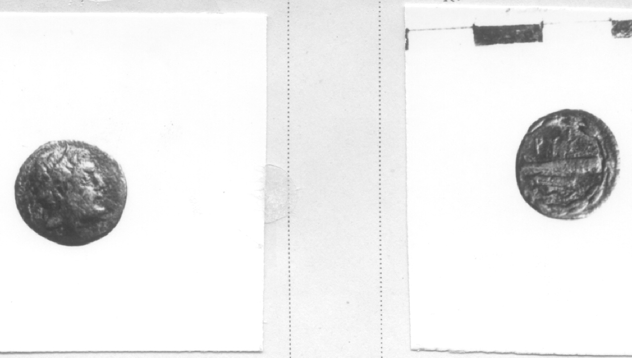 Testa maschile / Clava (moneta, nominale divisionale) (III sec. a.C)