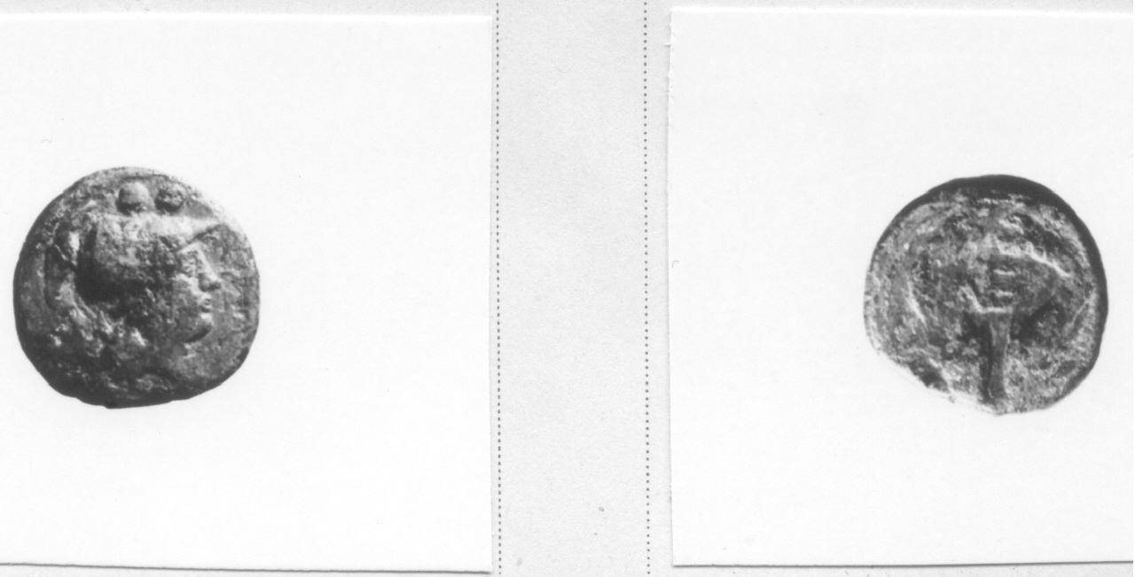 Testa di Atena / Delfini (moneta, sestante) (III sec. a.C)