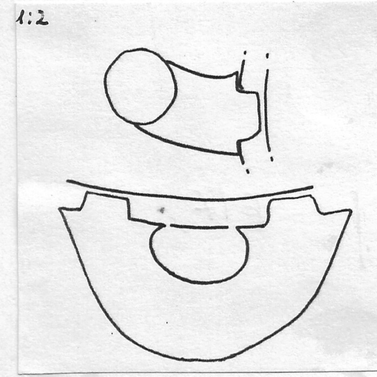 vaso/ ansa - Facies Terramara (Tardo Minoico II)