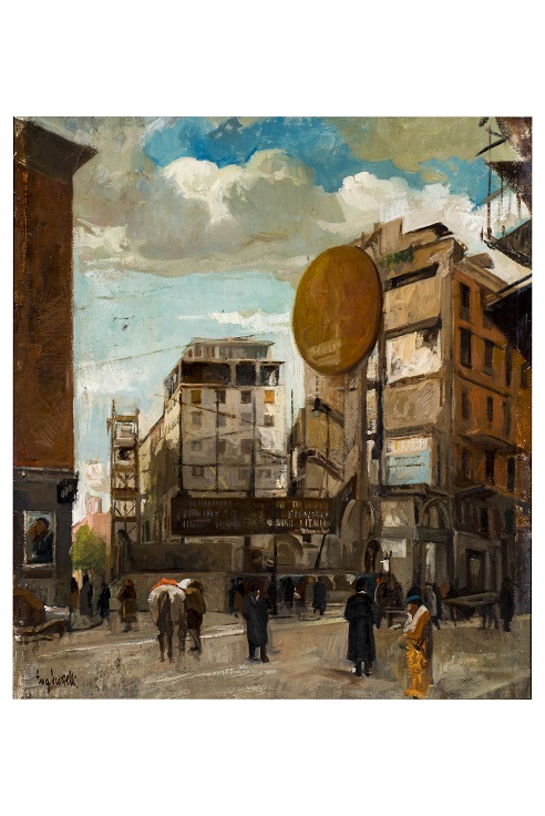 Londra, Veduta di città (dipinto, opera isolata) di Scorzelli, Eugenio (attribuito) - bottega Italia meridionale (prima metà XX)