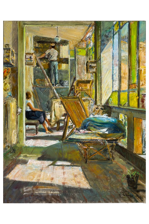 La veranda, Paesaggio (dipinto, opera isolata) di Passaro, Renato (attribuito) (seconda metà XX)