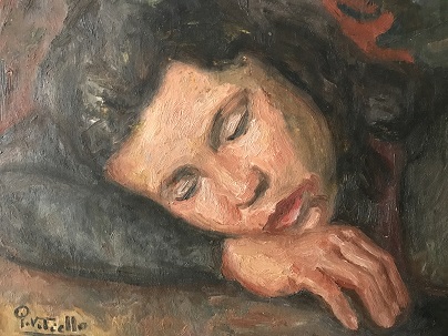 Dormiente, Ritratto di donna (dipinto, opera isolata) di Pasquale Vitiello (attribuito) (prima metà XX)