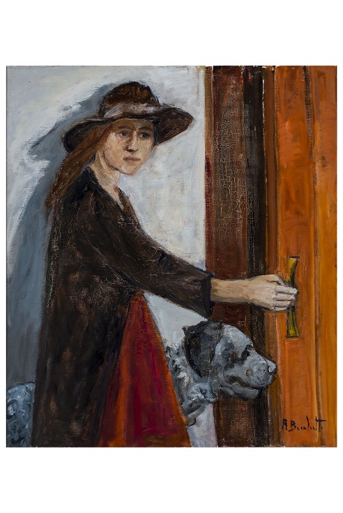 La visita, Ritratto di donna (dipinto, opera isolata) di Renata Bocchetti (attribuito) (prima metà XXI)