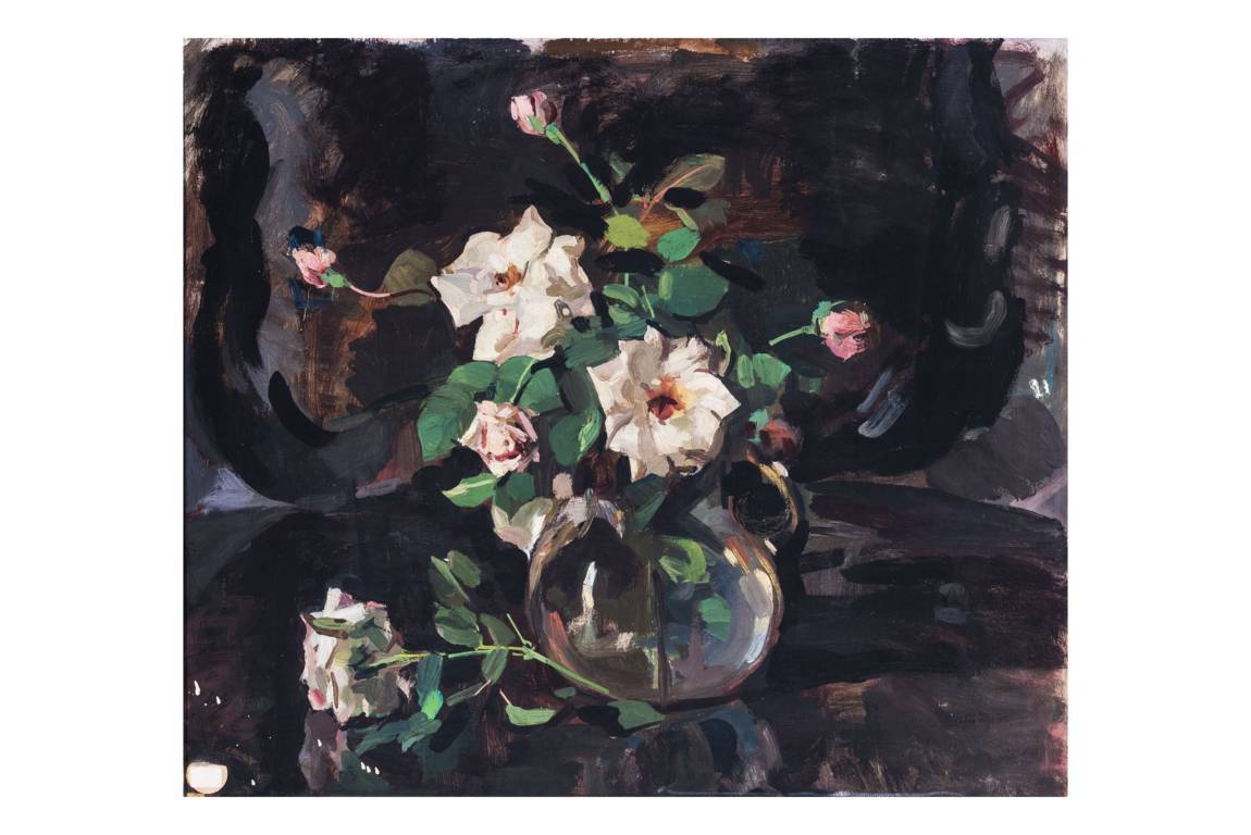 Rose, Natura morta (dipinto, opera isolata) di Scognamiglio, Roberto (attribuito) - ambito campano (prima metà XX)