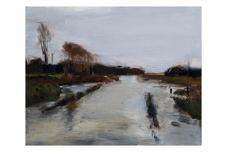 Pantano, Paesaggio (dipinto, opera isolata) di Luigi Crisocnio (attribuito) - bottega Italia meridionale (prima metà XX)