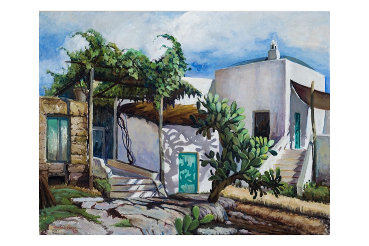 La casa dell'uomo di paglia, Paesaggio (dipinto, opera isolata) di Franco, Manfredi (attribuito) - ambito campano (seconda metà XX)