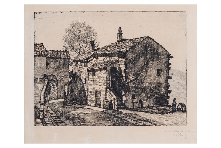 Campagna senese, Paesaggio (dipinto, opera isolata) di Pane, Roberto (attribuito) - ambito Italia meridionale (prima metà XX)