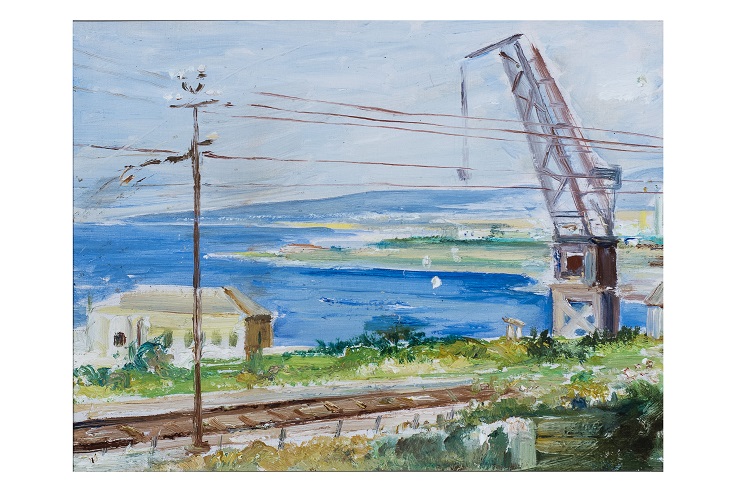 Verso Reggio Calabria, Paesaggio (dipinto, opera isolata) di Rossomando, Eraldo (attribuito) - ambito Italia meridionale (seconda metà XX)
