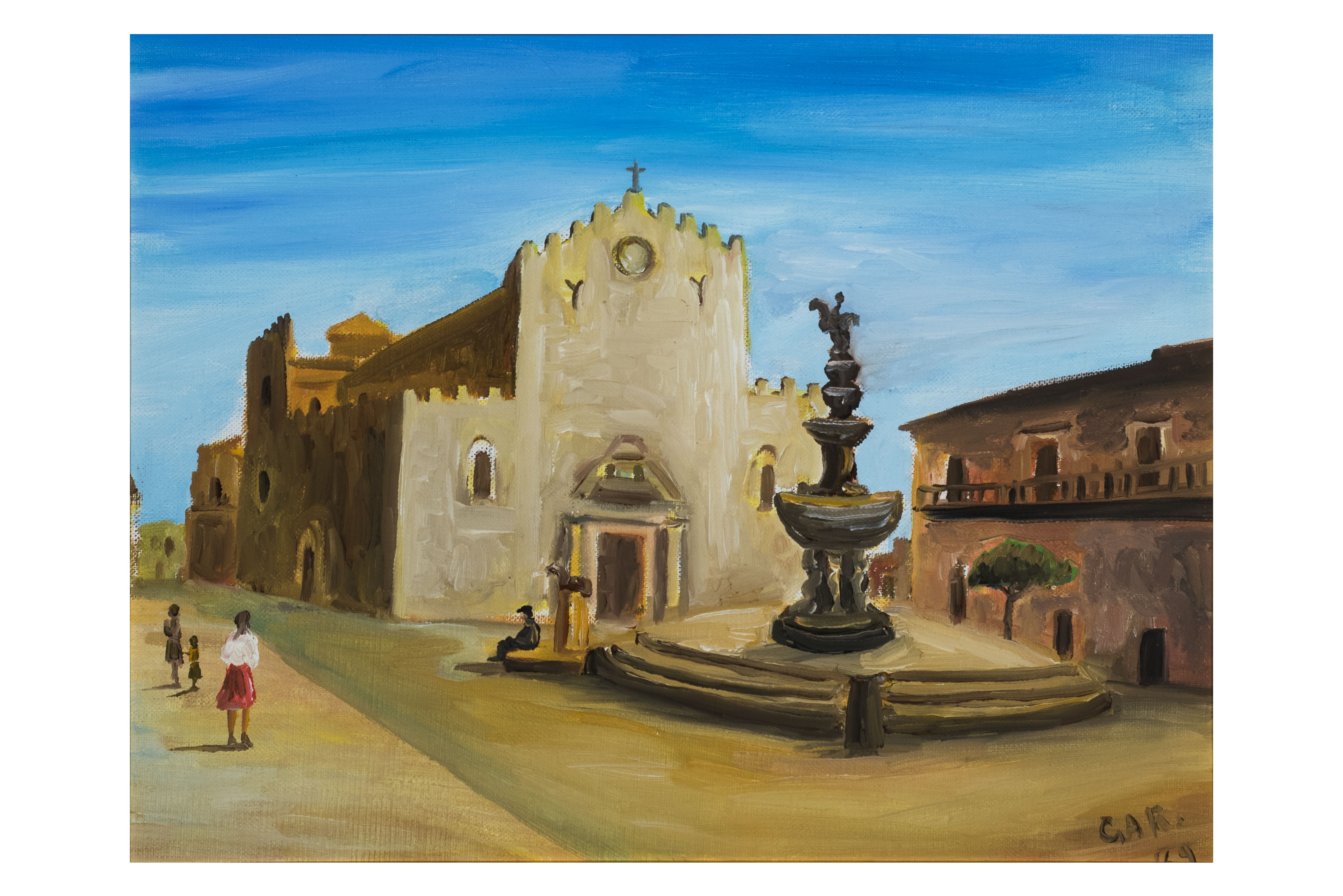 Duomo di Taormina, Paesaggio (dipinto, opera isolata) di Garaffo, Giuseppe (attribuito) (seconda metà XX)