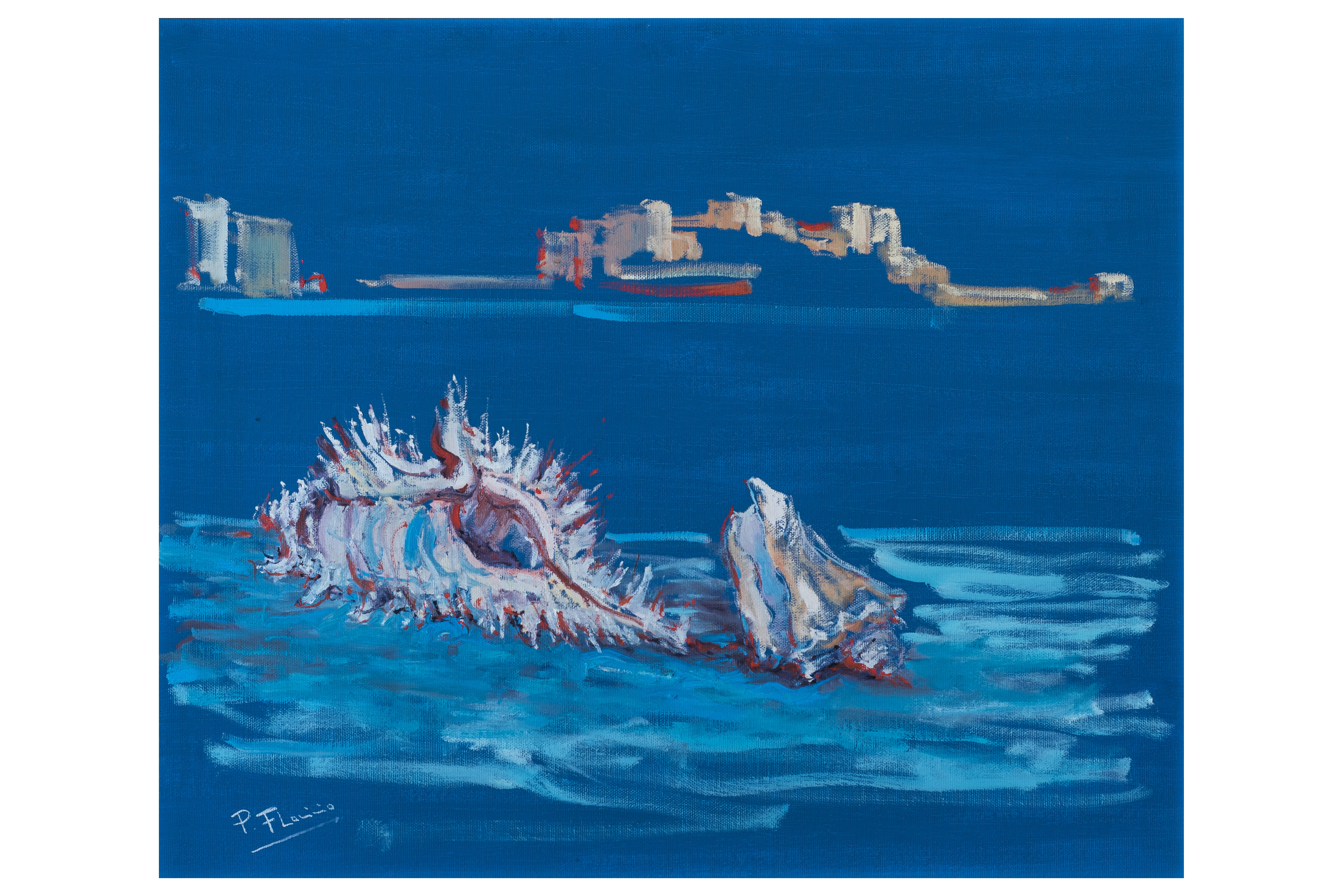 Marina con conchiglie, Paesaggio (dipinto, opera isolata) di Flaminio, Pasquale (attribuito) (seconda metà XX)