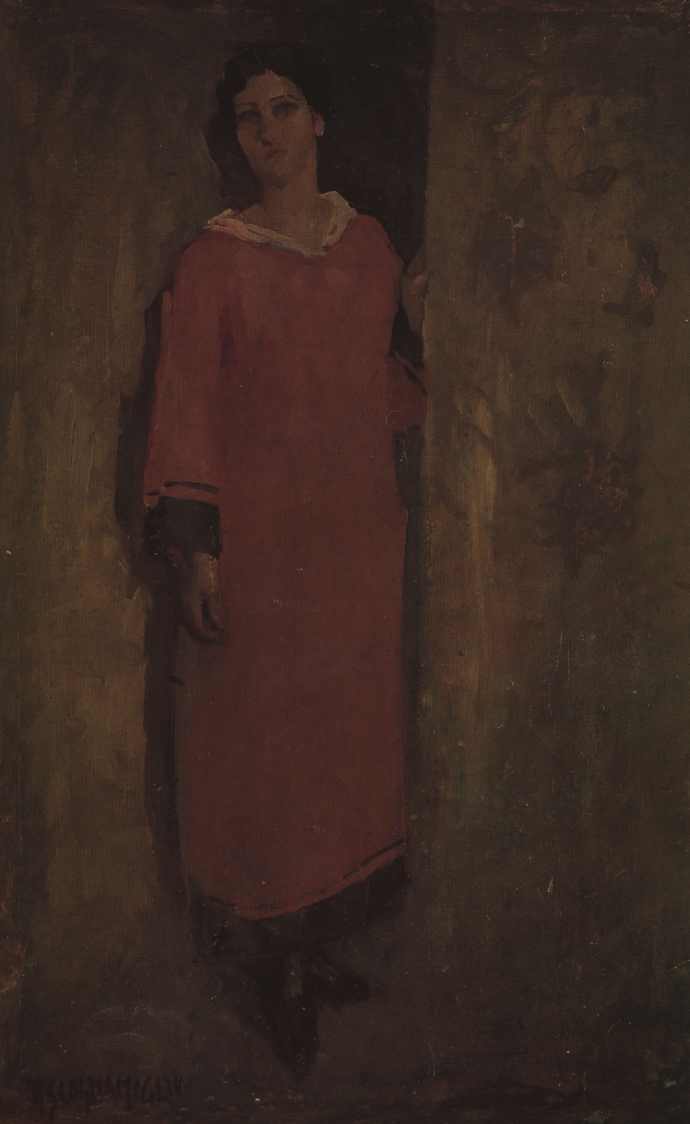 Figura di donna, Figura di donna (dipinto, opera isolata) di Scognamiglio, Roberto (attribuito) (seconda metà XX)