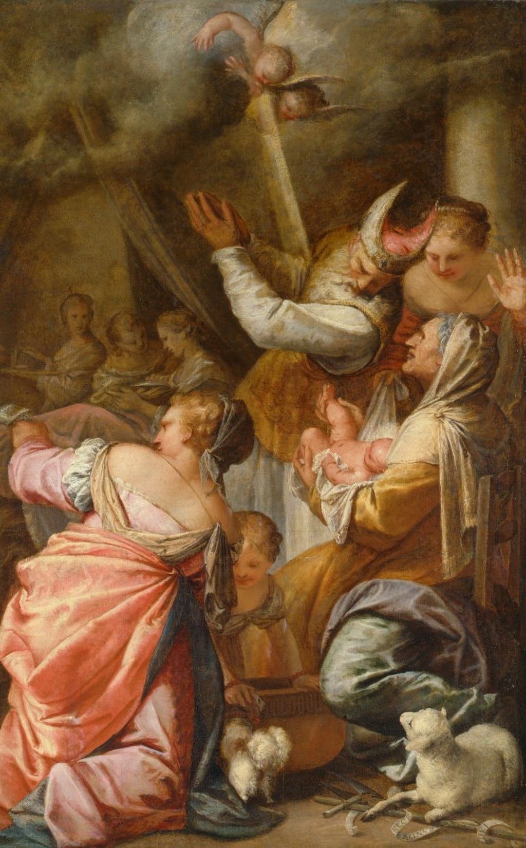 Nascita del Battista, Nascita del Battista (dipinto - olio su tela, opera isolata) di Pietro Liberi detto Libertino (attribuito) - ambito veneto (terzo quarto XVII)