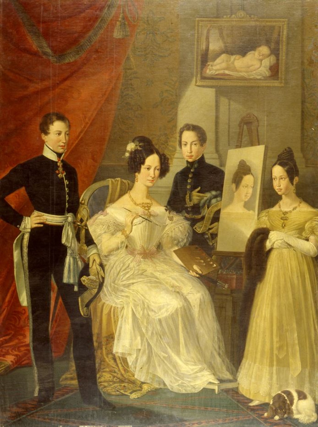 La famiglia di Francesco IV d'Este, La famiglia di Francesco IV d'Este (dipinto - olio su tela) di Rossi Bernardino (attribuito) - ambito emiliano (secondo quarto XIX)