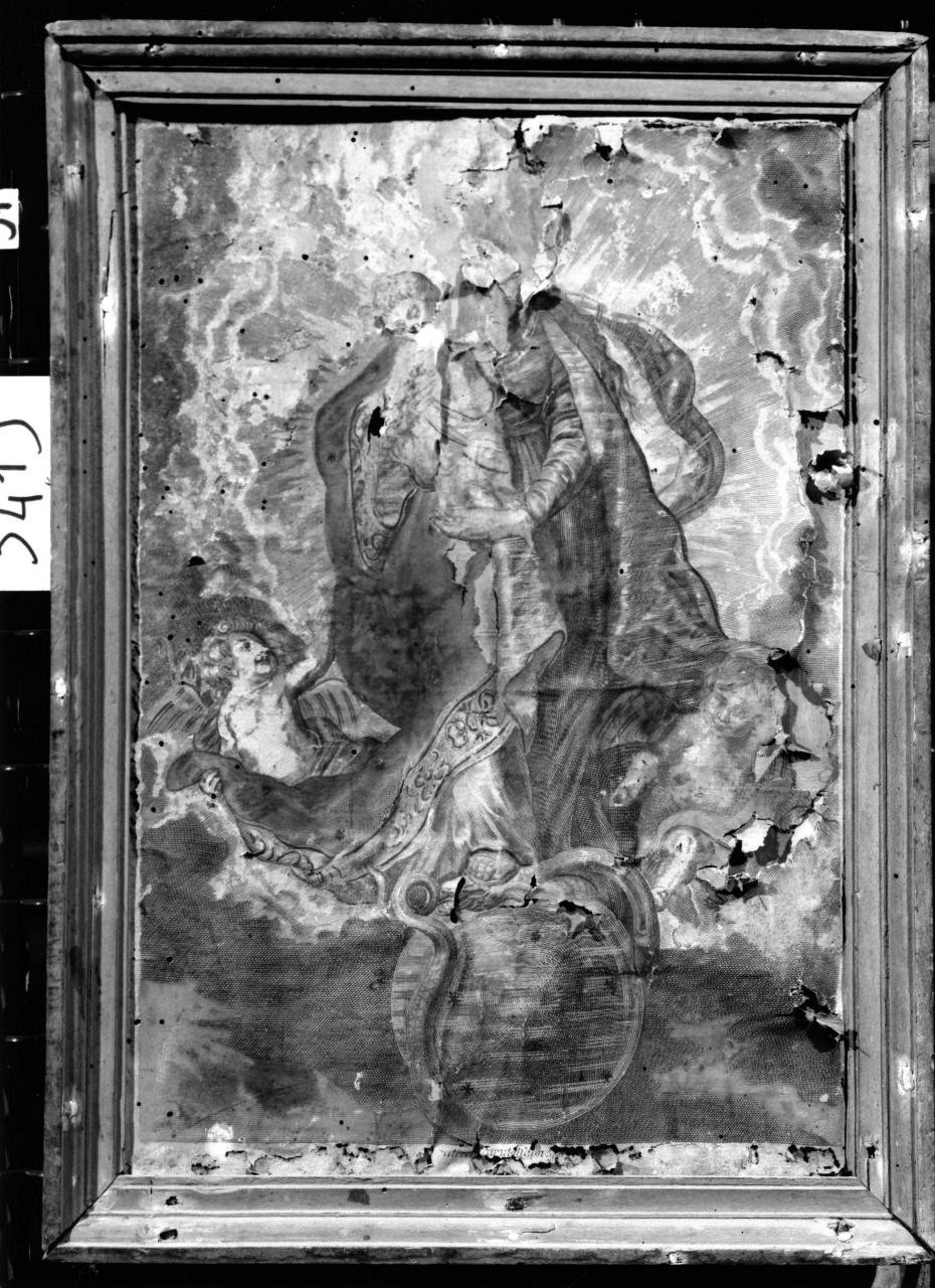 Madonna con Bambino e angeli (stampa a colori) - ambito italiano (sec. XVII)