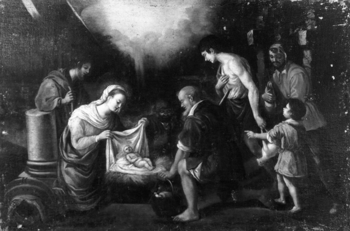 adorazione dei pastori (dipinto) - ambito fiorentino (sec. XVII)
