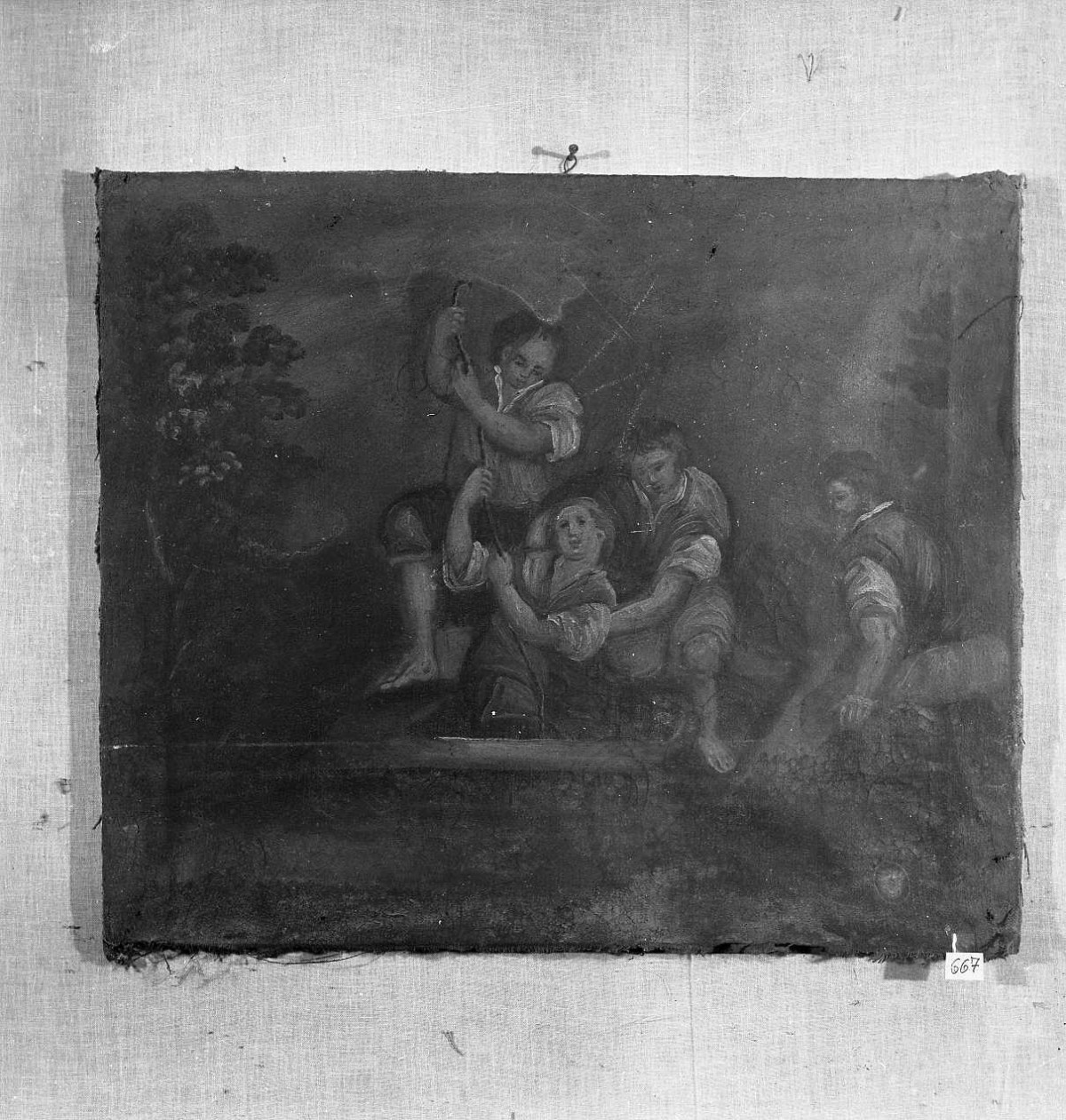 Giuseppe gettato nel pozzo (dipinto) - ambito italiano (sec. XVIII)