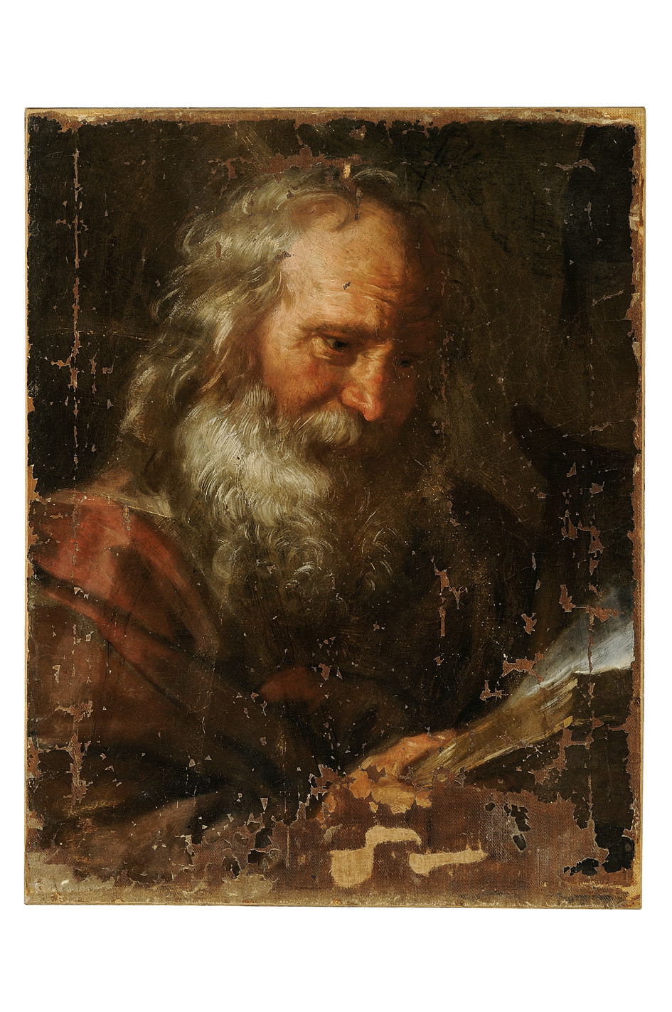 santo con libro (dipinto) - ambito fiorentino (primo quarto sec. XVII)