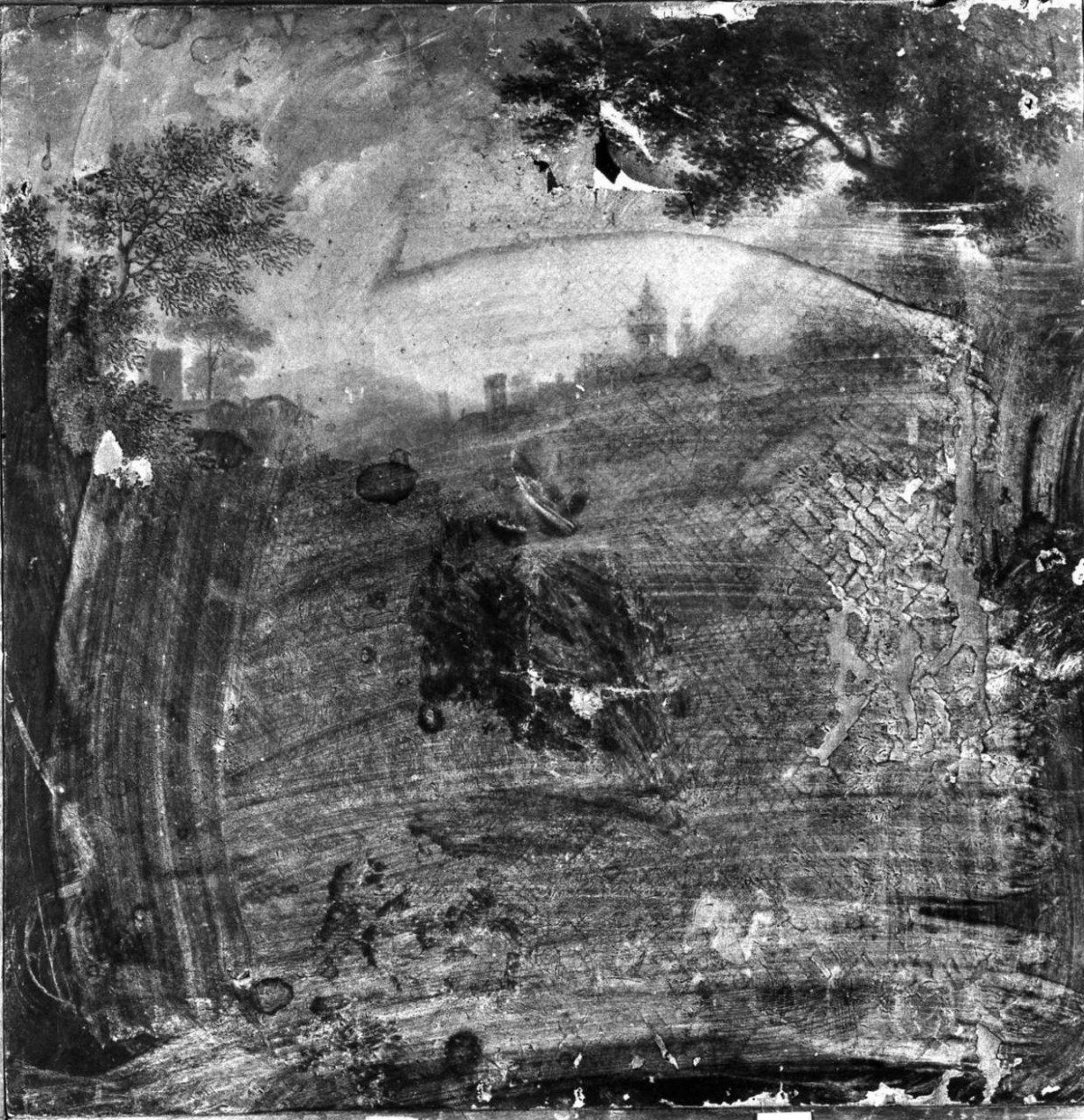 paesaggio (dipinto) - ambito toscano (sec. XVII)