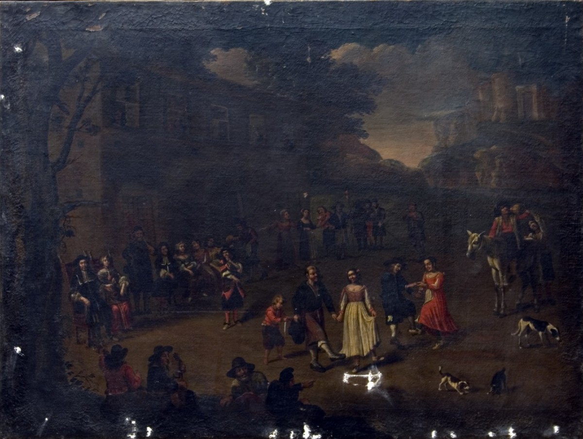 scena di vita campestre (dipinto) - ambito toscano (sec. XVII)