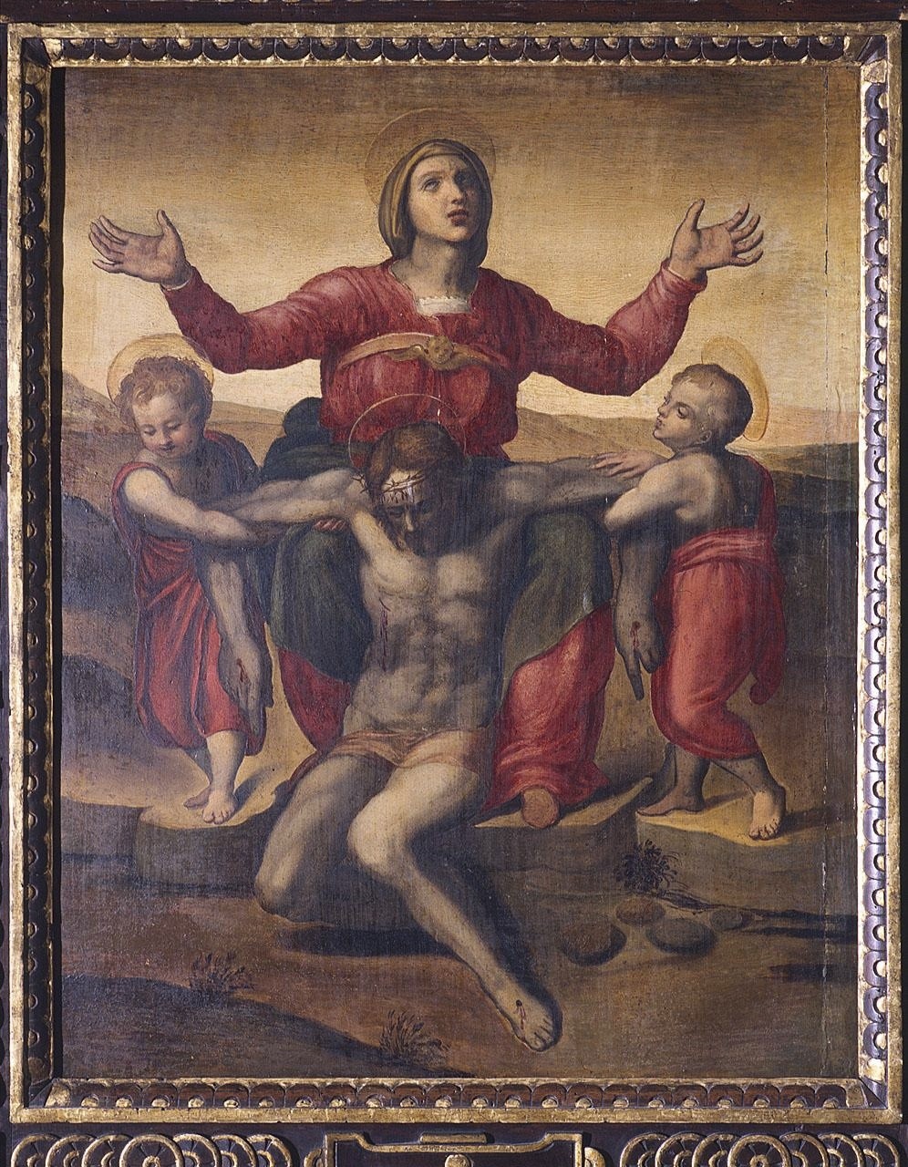 Pietà (dipinto) di Buonarroti Michelangelo (maniera) (sec. XVI)