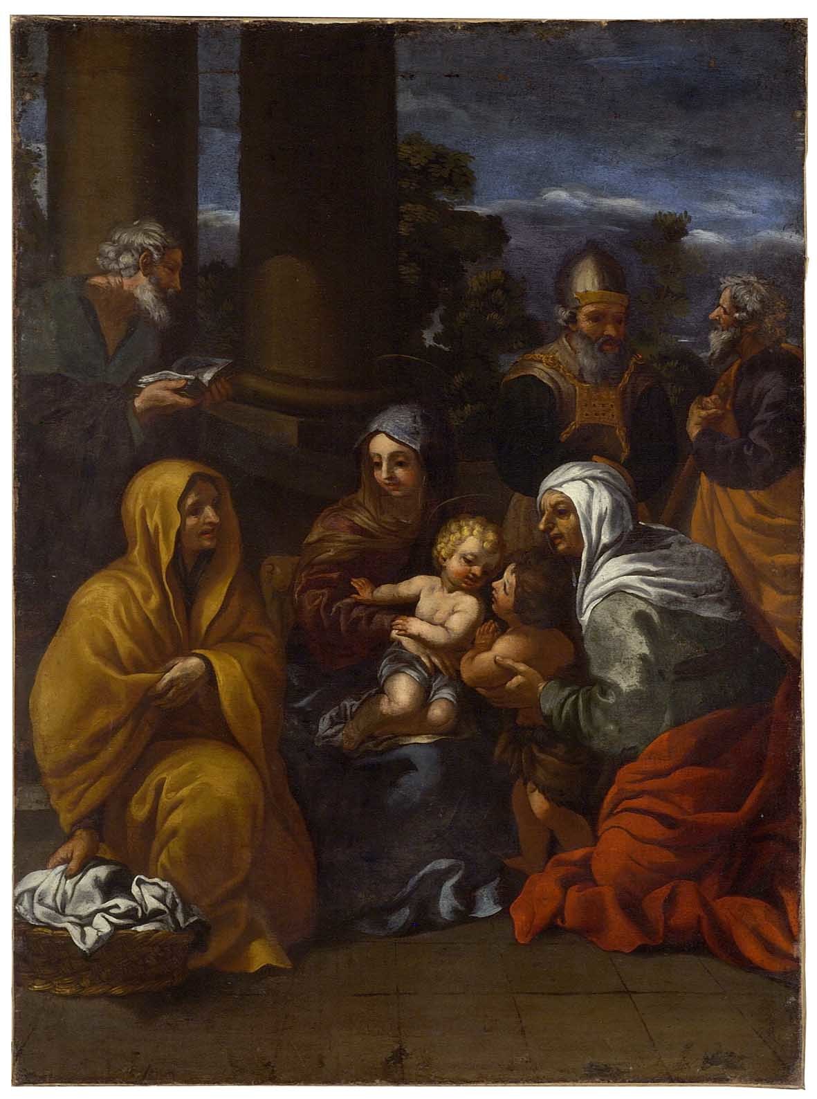 Sacra Famiglia con San Giovannino e Sant'Elisabetta (dipinto) di Castellucci Salvi (attribuito) (terzo quarto sec. XVII)