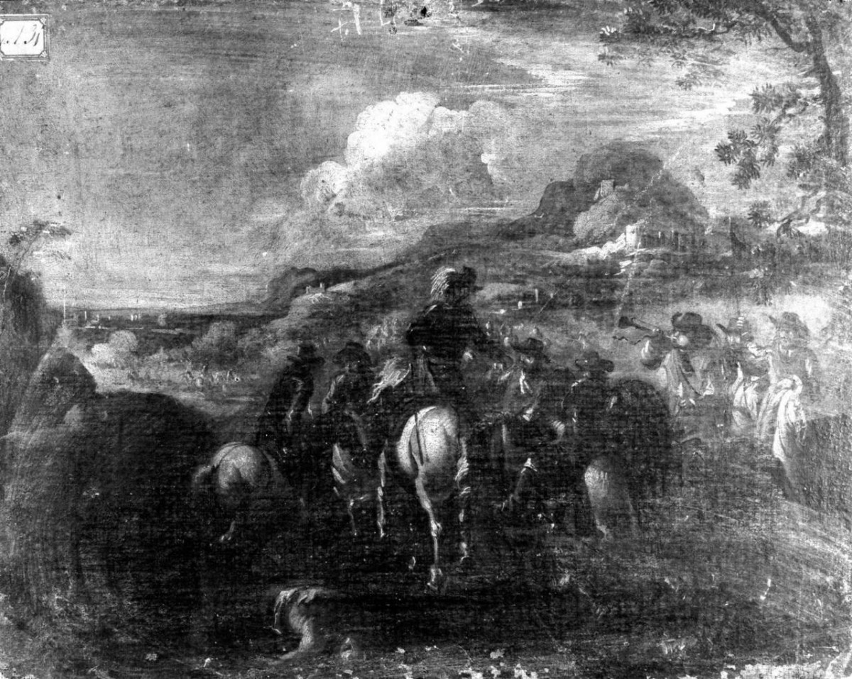 scena di battaglia (dipinto) di Courtois Jacques detto Borgognone (scuola) (sec. XVII)