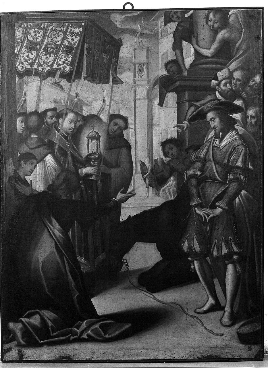 Sant'Antonio da Padova e il miracolo dell'asino (dipinto) - ambito fiorentino (prima metà sec. XVII)