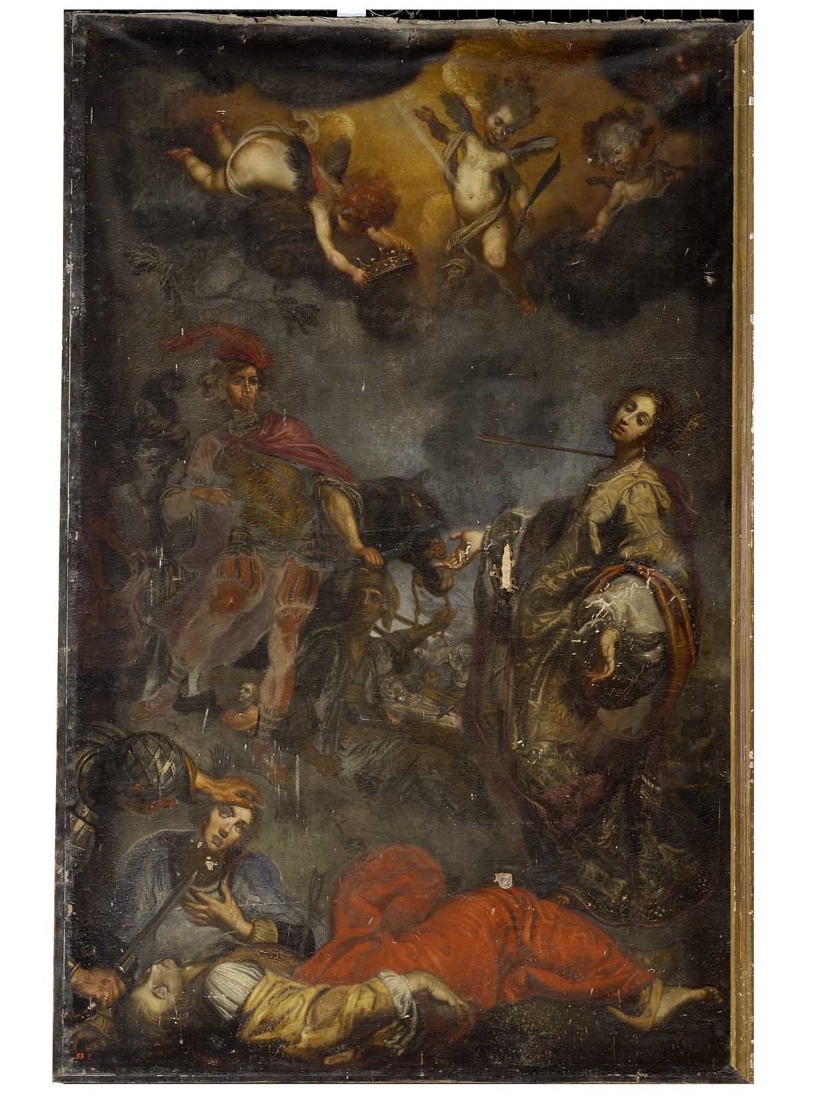 martirio di Sant'Orsola (dipinto) di Boschi Fabrizio (attribuito) (fine sec. XVI)