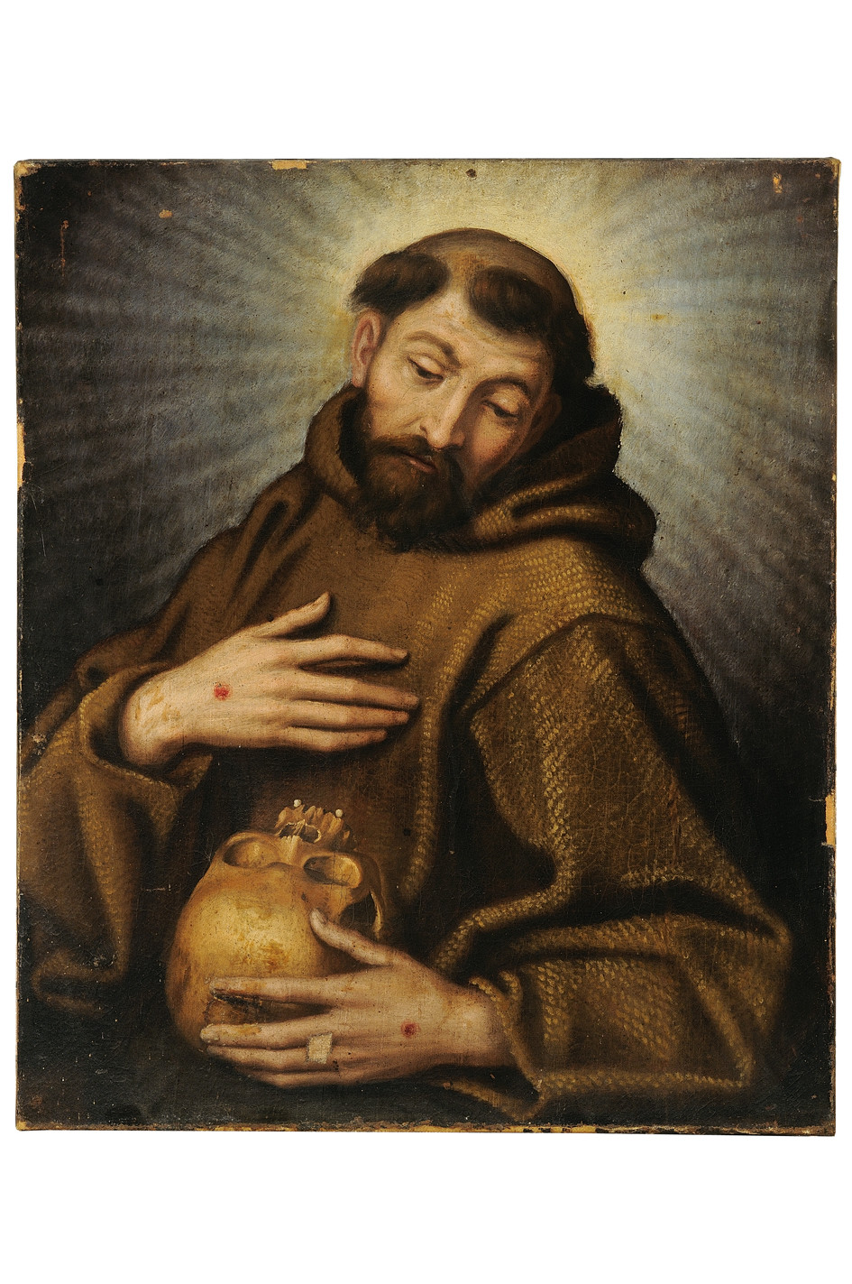 San Francesco d'Assisi in meditazione sul teschio (dipinto) - ambito fiorentino (inizio sec. XVII)