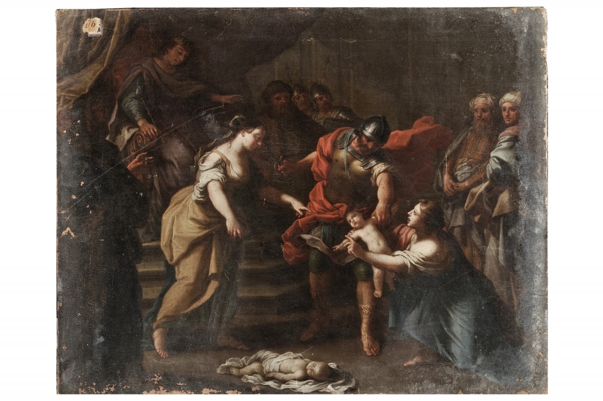 Giudizio di Salomone (dipinto) di Traballesi Giuliano (attribuito) (seconda metà sec. XVIII)